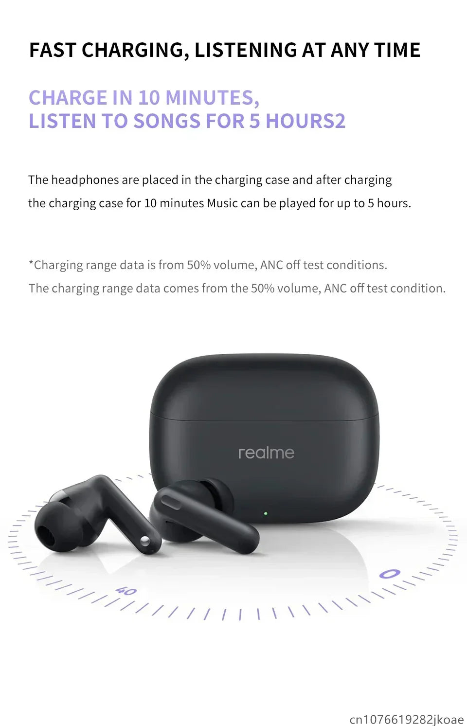 realme Buds T310 Wireless Earbuds Bluetooth 5.4 – 46dB Active Noise Cancelling HiFi Earphones with Deep Bass & Long Battery Life