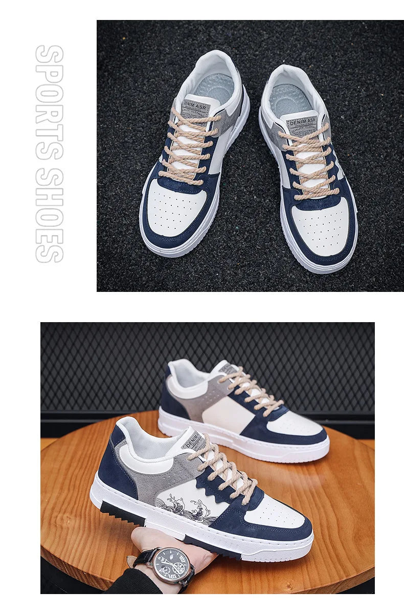Pantofi casual noi de toamnă pentru bărbați, pantofi plat, respirabili, pentru exterior, adidași cu șireturi la modă, pantofi sport confortabili și la modă pentru bărbați, Zapatillas