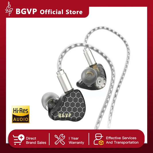 BGVP Scale 2DD HiFi Wired Earphones In Ear Monitor Headphones with 6D Sound Effects, Gaming Headset, Bass Stereo Earbuds with Detachable Cable