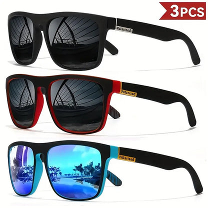 1/3/4PCS Men Classical Square Sports Sunglasses Lightweight PC Frame UV400 for Driving Fishing Cycling Unisex Durability