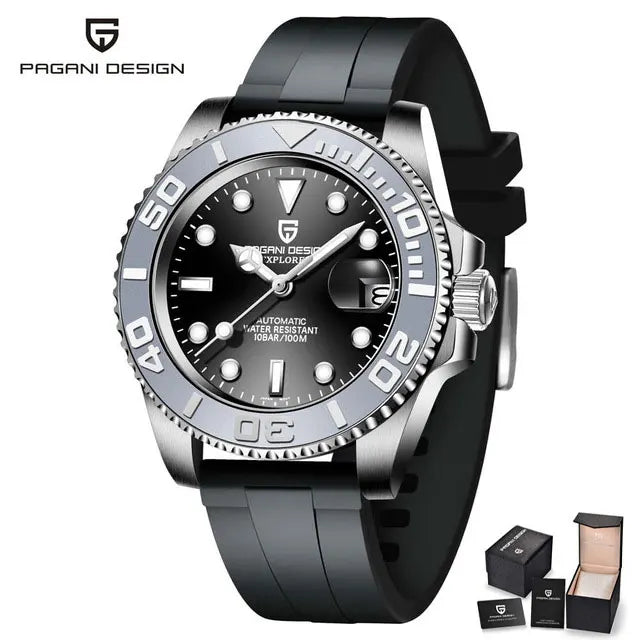 New PAGANI DESIGN 40mm Men's Wristwatch 100M Waterproof Mechanical Watches Ceramic bezel Sapphire Glass Automatic Men Watch 1651