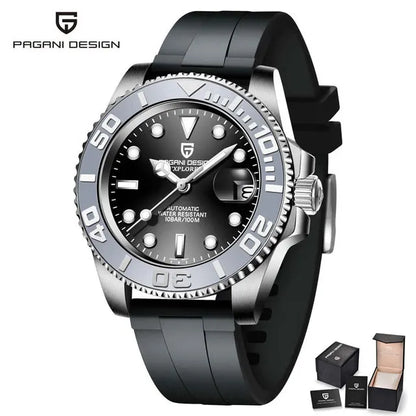 New PAGANI DESIGN 40mm Men's Wristwatch 100M Waterproof Mechanical Watches Ceramic bezel Sapphire Glass Automatic Men Watch 1651