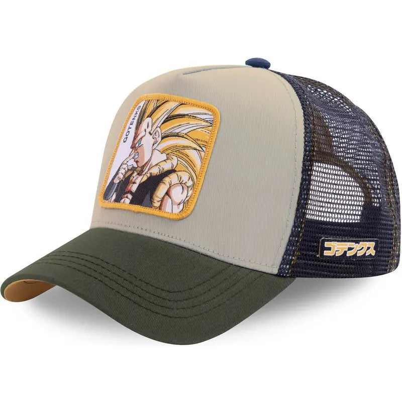 Dragon Ball Son Goku-Kappe, Sommer-Reisekappe mit Schirm, Herren-Kappe mit Stickerei, Hip-Hop-Mesh-Kappe, Sonnenvisier, Baseballkappe, Outdoor-Sport
