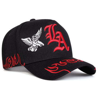 Unisex Gothic LA Angel Embroidery Baseball Caps Spring Autumn Outdoor Adjustable Casual Hats Sunscreen Hat Sports Cap