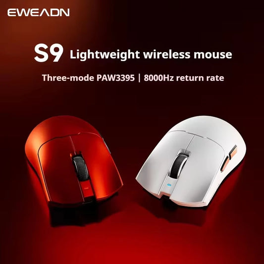 EWEADN S9 Pro Ultra V2 Lightweight Wireless Gaming Mouse, Tri-Mode Gaming Mouse with PAW3395 Sensor, 26K DPI, 8K Polling, Bluetooth & 2.4G USB-C