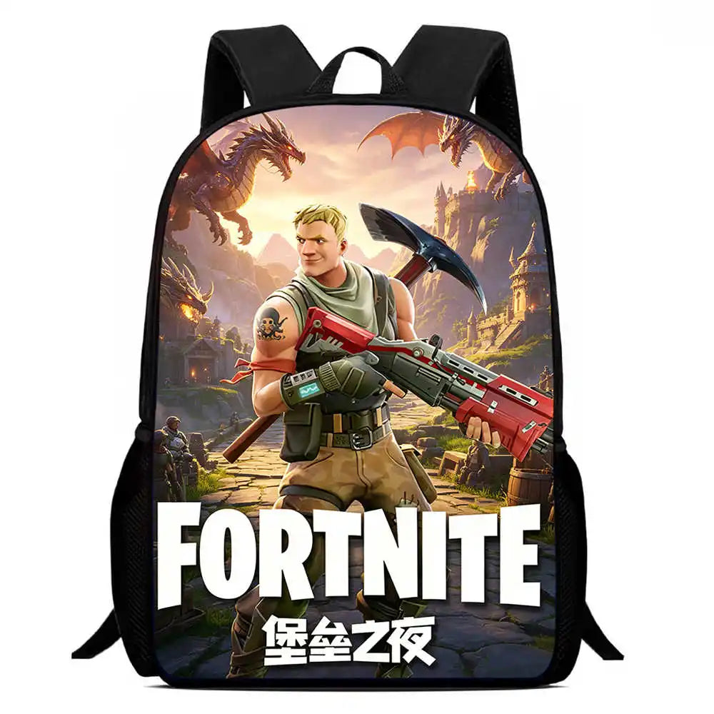 Children's Student Fortnite Cartoon Boys and Girls Large Capacity Backpack
