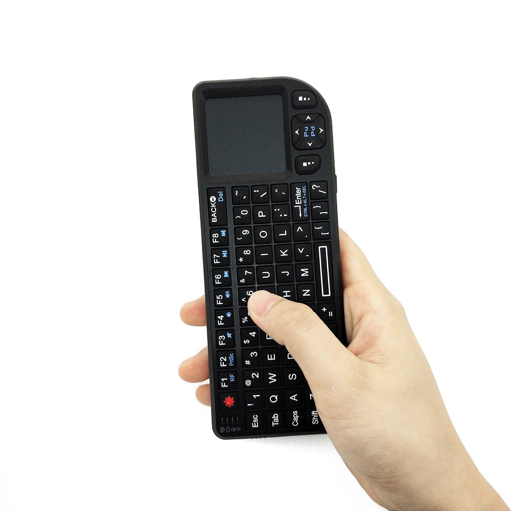 A8 Mini Wireless Keyboard 2.4G 7 Color Backlit 3 in 1 Handheld Keyboard with Touchpad Air Mouse for Android TV Box PC Tablet