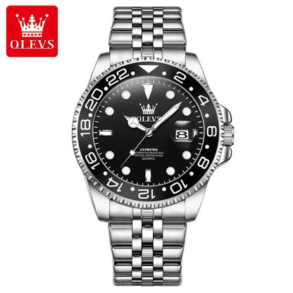 OLEVS 5657 New Mens Watch Original Stainless Steel Date Quartz Watch 30 M Waterproof Luminous Sports Man For Watches Gifts Reloj