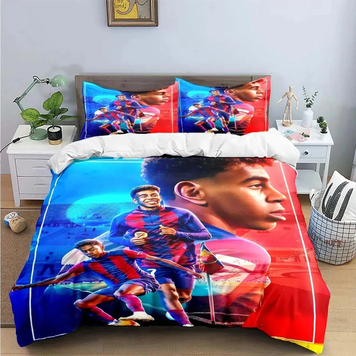 Spain Football Cenozoic Star L-Lamine Y-Yamal Bedding Sets Duvet Cover Pillowcase Single Twin Full Queen King Size for Kids Teen