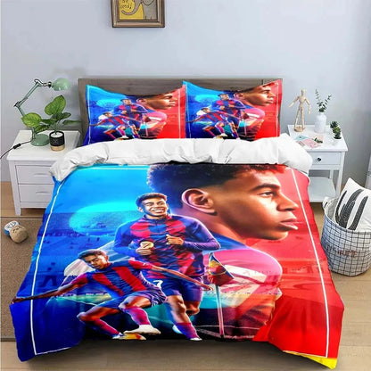 Spain Football Cenozoic Star L-Lamine Y-Yamal Bedding Sets Duvet Cover Pillowcase Single Twin Full Queen King Size for Kids Teen