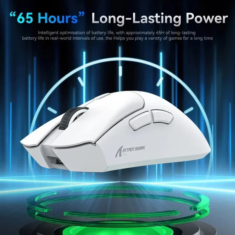 ATTACK SHARK R1 2.4G USB Wireless Bluetooth Gaming Mouse 18K DPI PAW3311 Tri-Mode Connectivity 59g Lightweight For PC Laptop Mac