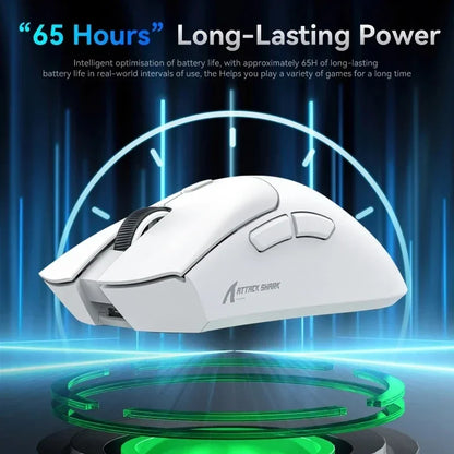 ATTACK SHARK R1 2.4G USB Wireless Bluetooth Gaming Mouse 18K DPI PAW3311 Tri-Mode Connectivity 59g Lightweight For PC Laptop Mac