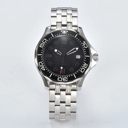 Parnsrpe Nouvelle montre de plongée automatique Miyota 8215 pour homme, sport de luxe, cadran vert, luminescent, verre saphir, date, étanche, bus