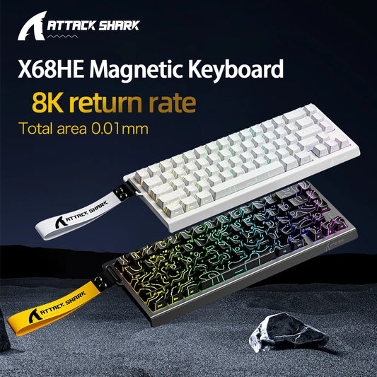 X68HE ATTACK SHARK X68PRO Magnetic Gaming Keyboard Mechanical Wired 0.01mm Rapid Trigg 8000Hz SOCD/Rs 0.125ms 128K Rate