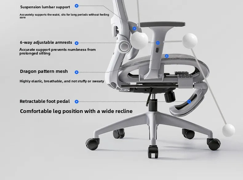 Scaun multifuncțional, scaun de birou, scaun pentru computer, scaun rabatabil, scaun ergonomic pentru odihnă, scaun pivotant, scaun e-sports