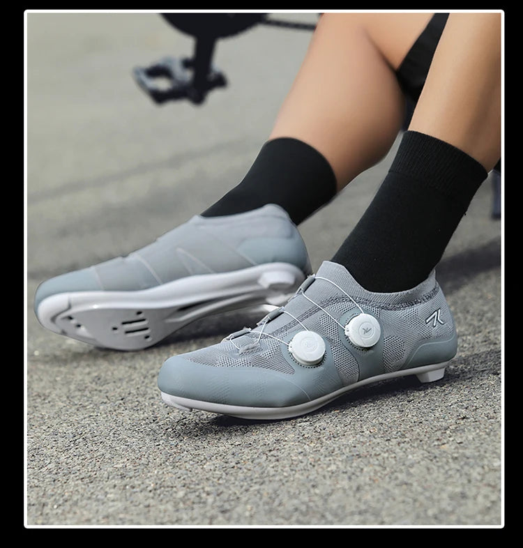 Cyklistické boty na silniční kolo, unisex, HsYixin, prodyšné, se samozamykacím systémem SPD, protiskluzové, závodní boty na silniční kolo, ploché, MTB, cyklistické tenisky