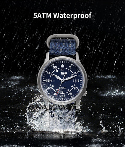 BERNY Titanium Watch For Men AR Coating Sapphire Fashion Wristwatch Luminous VH31 Ultra-thin Quartz Watch Waterproof 5ATM Watch