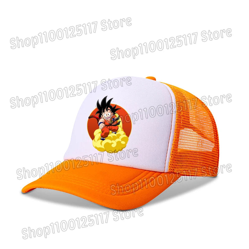 Dragon Ball Baseballkappe, Anime-Bedruckte Kappen, atmungsaktive Schirmmütze, Cartoon, Goku, Sommersport, Snapback, Mesh-Sonnenhut, Geschenk für Kinder