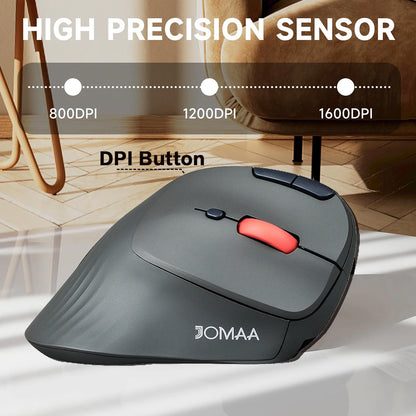 JOMAA langaton pystysuora ladattava trackball-hiiri, ergonominen hiljaisen klikkauksen Rollerball Gaming Mouse Windows-tietokoneelle