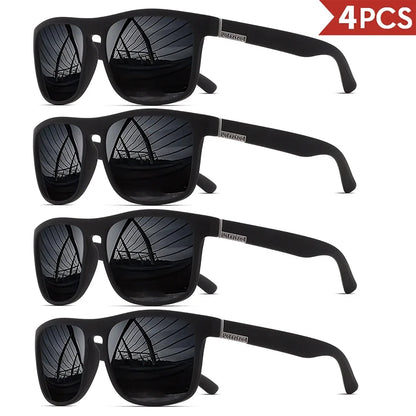1/3/4PCS Men Classical Square Sports Sunglasses Lightweight PC Frame UV400 for Driving Fishing Cycling Unisex Durability