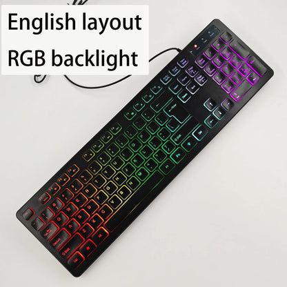 Spanish/French (AZERT)/Russian/Arabic/German keyboard layout Backlit wired Desktop Gaming Keyboard For Desktop Computer office