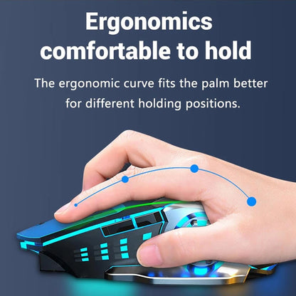 EMTRA Bluetooth Wireless Mouse 2.4G USB Mechanical Backlight Silent Mouse Rechargeable Gaming Mouse Laptop Computer Accessories