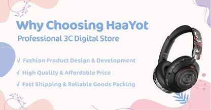 HaaYot Professional Wireless Gaming Bluetooth 6.0 Headset, 7.1 Virtual Surround Sound, Low Latency 15ms for PC, PS5, Mobile, Switch