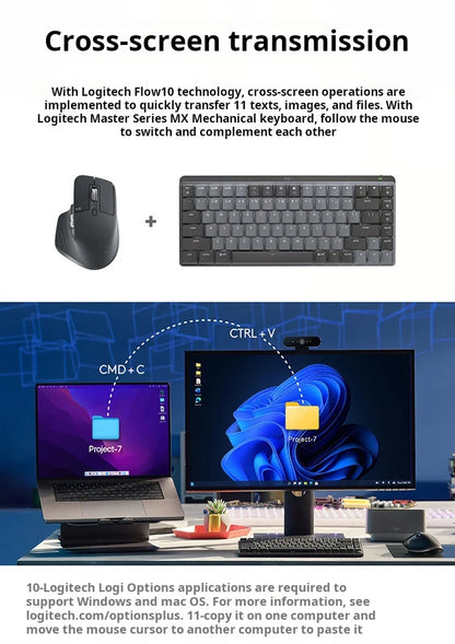 Logitech MX Master 3S Wireless Bluetooth Mouse, Business Office Softtone Mouse, Ergonomic Business Office Mouse