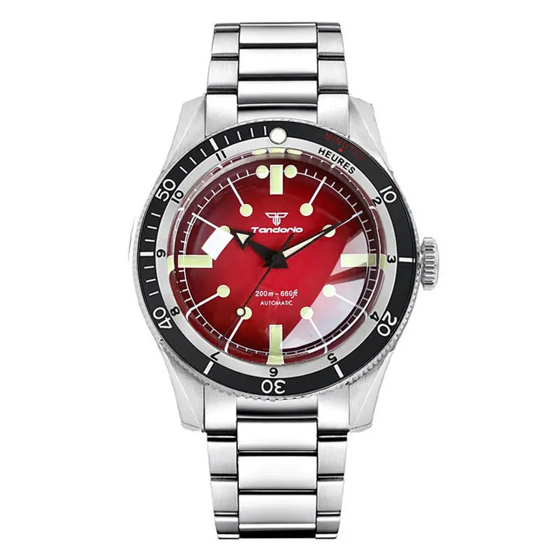 Pilot Watch 200M Water Resistant Mechanical Wristwatch NH35A PT5000 Miyota 8215 Domed Sapphire Glass 120 clicks Bezel Steel Band