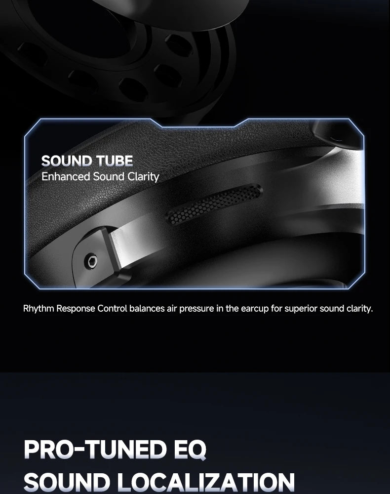 HaaYot Professional Wireless Gaming Bluetooth 6.0 Headset, 7.1 Virtual Surround Sound, Low Latency 15ms for PC, PS5, Mobile, Switch