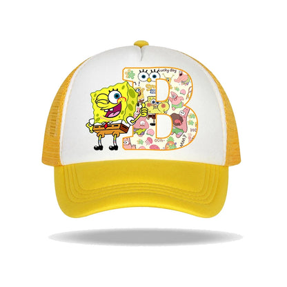 Casquette de baseball Bob l'éponge pour enfants et adultes, imprimé lettres, chapeaux de soleil, anime, dessin animé, casquettes à visière réglable, chapeau décontracté d'été, nouveauté