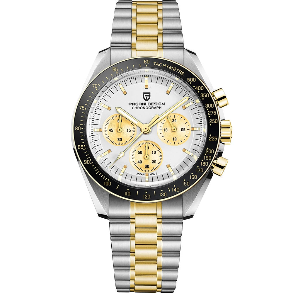 PAGANI DESIGN 2026 New Meteorite pattern dial Luxury Quartz Watch For Men Speed Sport Chronograph AR Sapphire crystal Wristwatch