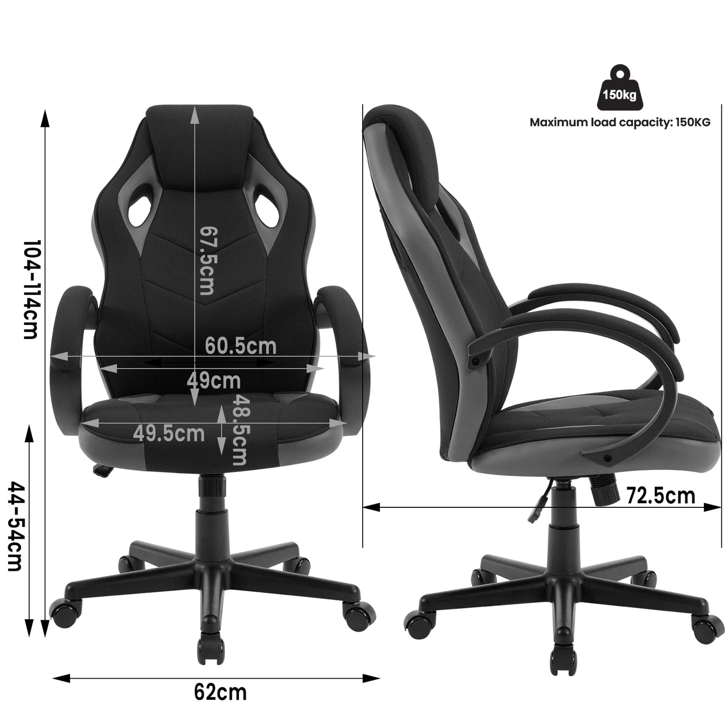 WOLTU Ergonomic Design Gaming Chair Gamer Armchair Office Computer Chair Tilt Mechanism Adjustable Height 360° Swivel High Back