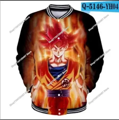 Dragon Ball Goku Kanji Symbol Men Zipper Hoodie Cartoon Japan Anime Women Sweatshirt 2025 New Fashion Children Jackets Coat, Produit gaming premium Fraquane
