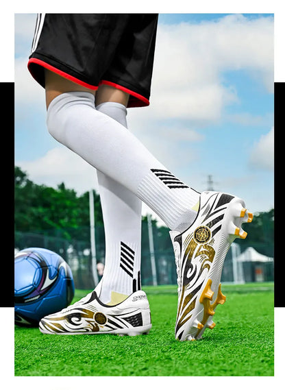 Scarpe da calcio originali da uomo, scarpe da allenamento, scarpe da calcio per bambini antiscivolo da esterno con tacchetti lunghi, scarpe da futsal da uomo, taglie 32-45