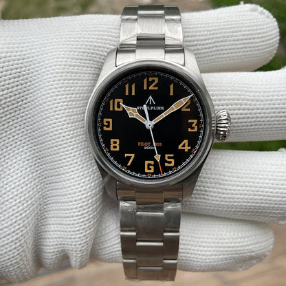 STEELFLIER Official SF740V New Quartz Pilot Series Swiss C3 Luminous 200M Waterproof VH31 Movement Men's Fashion Business Watch
