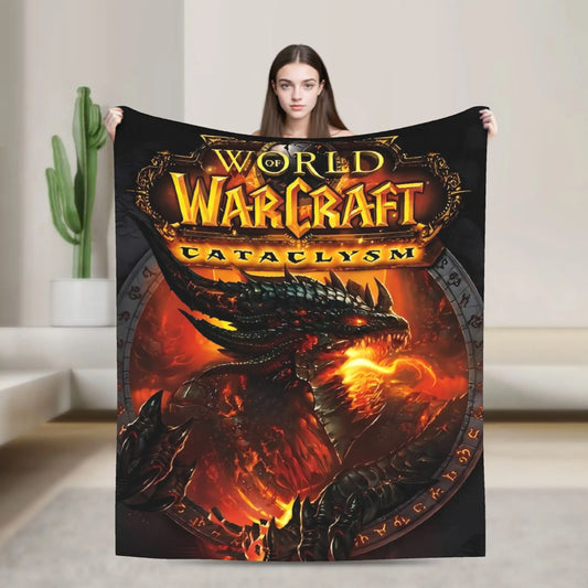 WOW World of Warcraft Arthas retro gaming deka, mekana plišana navlaka za krevet, prekrivač za uređenje doma i putovanja, flanelski prekrivač za krevet