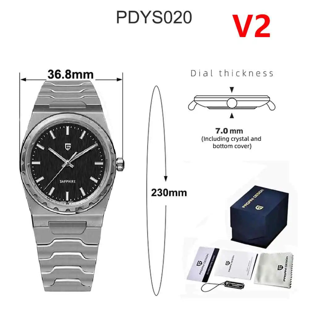 PAGANI DESIGN 2026 new ultra-thin 7mm quartz men's watch stainless steel sapphire 10Bar waterproof C3 upgrade V2 reloj hombre