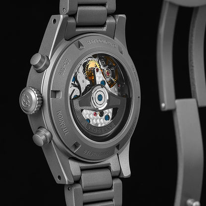 Boderry Chronograph Watch LANDMASTER Titanium Automatic mechanical Field Watches Outdoor Sport Waterproof Dive Wristwatch Men