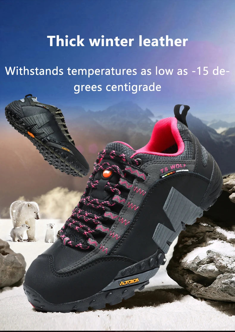 Scarpe da alpinismo da uomo in vera pelle per sport all'aria aperta, antiscivolo, da alpinismo ed escursionismo, scarpe traspiranti da turismo