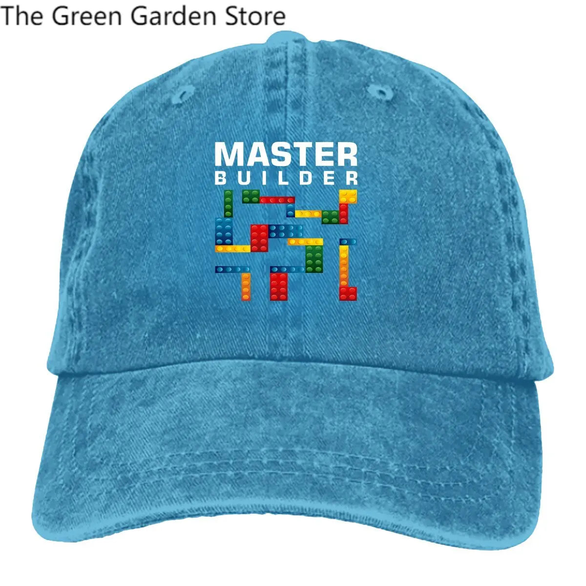 Bausteine – Mehrfarbige Herren-Kappe mit Schirm – Cool Master Builder – Bausteine – Personalisierte Schutzkappen mit Schirm