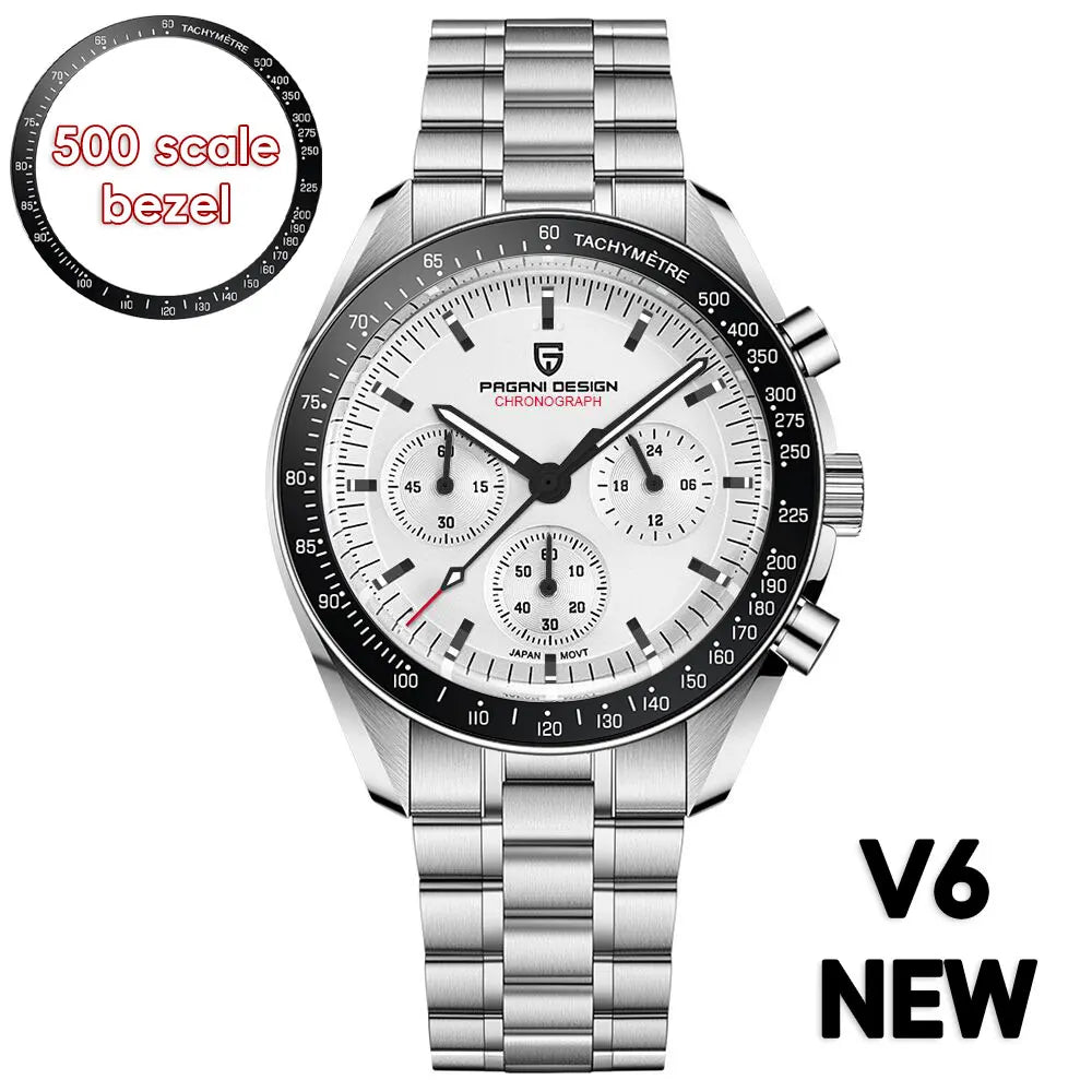 PAGANI DESIGN 2026 New Meteorite pattern dial Luxury Quartz Watch For Men Speed Sport Chronograph AR Sapphire crystal Wristwatch