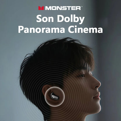 Auriculares Monster MQT52 sem fios Bluetooth 5.4 com bateria de longa duração, auscultadores gaming de modo duplo, som estéreo Hi-Fi e microfone