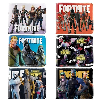 Fortress Night Wallets Boy Girl Anime Fortnites Wallet Cartoon Card Holder Bag Leather Short Purse Fashion Fold Purses Kids Gift