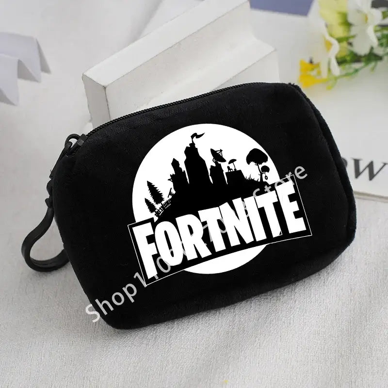 Fortnites pluche portemonnee voor jongens en meisjes, schattige modieuze draagbare portemonnee, cartoon-anime opbergtasje voor ID-kaarten, verjaardagscadeaus voor kinderen