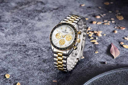 PAGANI DESIGN 2026 New Meteorite pattern dial Luxury Quartz Watch For Men Speed Sport Chronograph AR Sapphire crystal Wristwatch