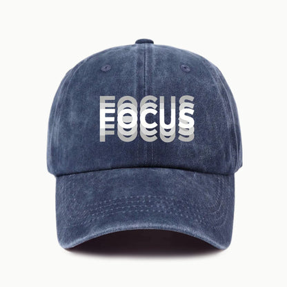 FOCUS Baseballkappe aus gewaschener Baumwolle mit Aufdruck, verstellbar, im klassischen Stil, Sport-Duckbill-Kappe für Damen und Herren