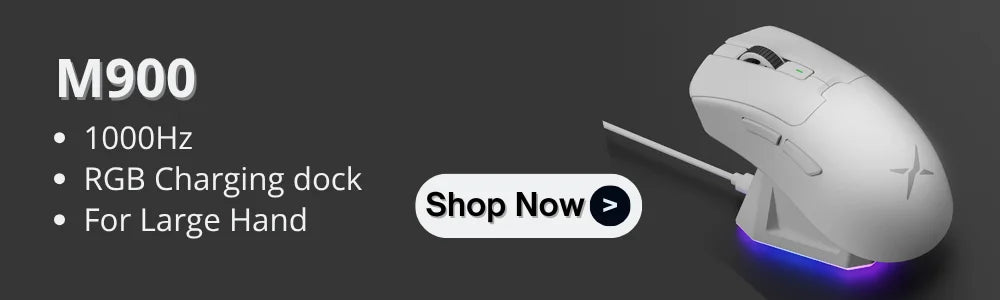 Delux M900PRO Ultra-light Version Wireless Gaming Mouse Ergonomic 1K/8K Polling Rate 50g PAW3395 for Right Big Hand PC Gamer