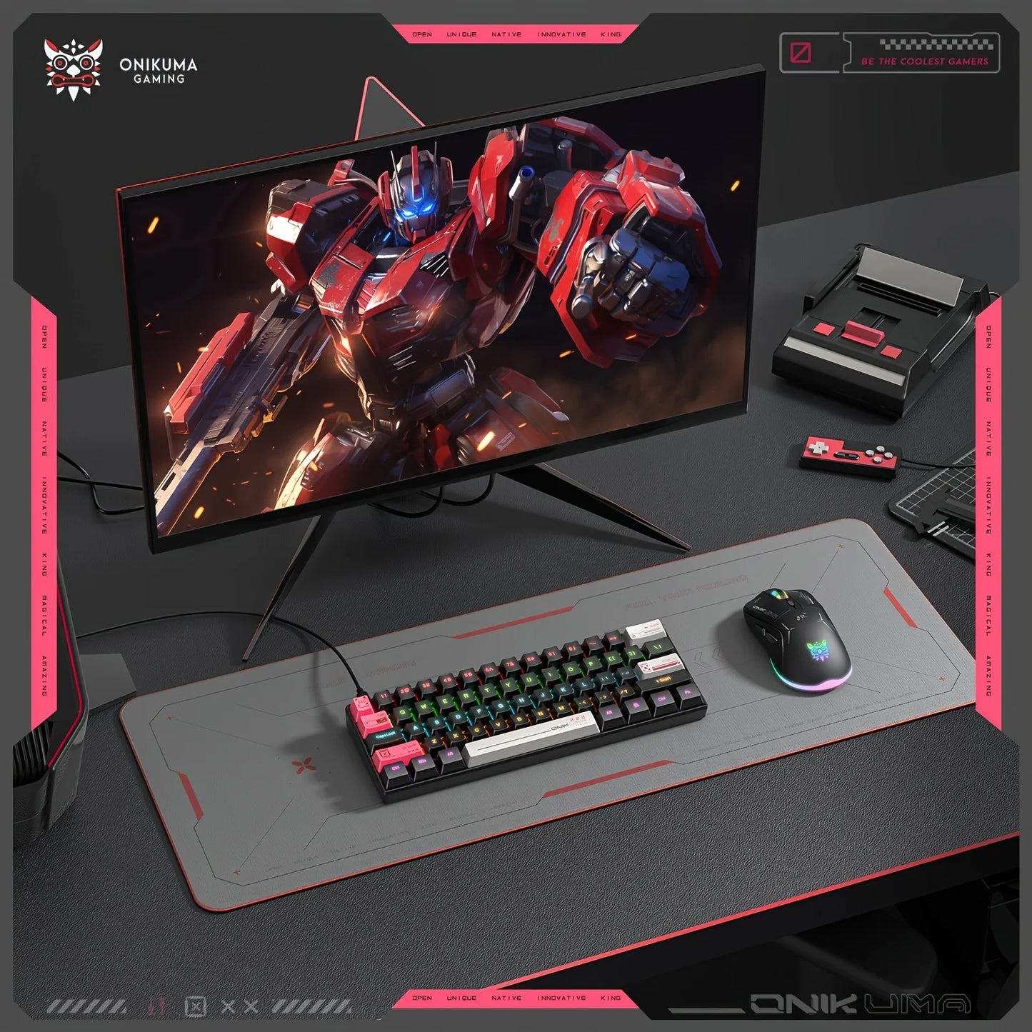 ONIKUMA G55 Mechanical Gaming Keyboard 61 Keys Layout RGB Customized Wired Colorful LED Backlit Keyboard for Computer Laptop PC