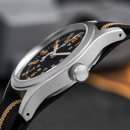 Militado ML05 38mm Military Field Watch VH31 Sweep Quartz Movement Domed Sapphire Crystal Waterproof 100M Super Luminous Watches
